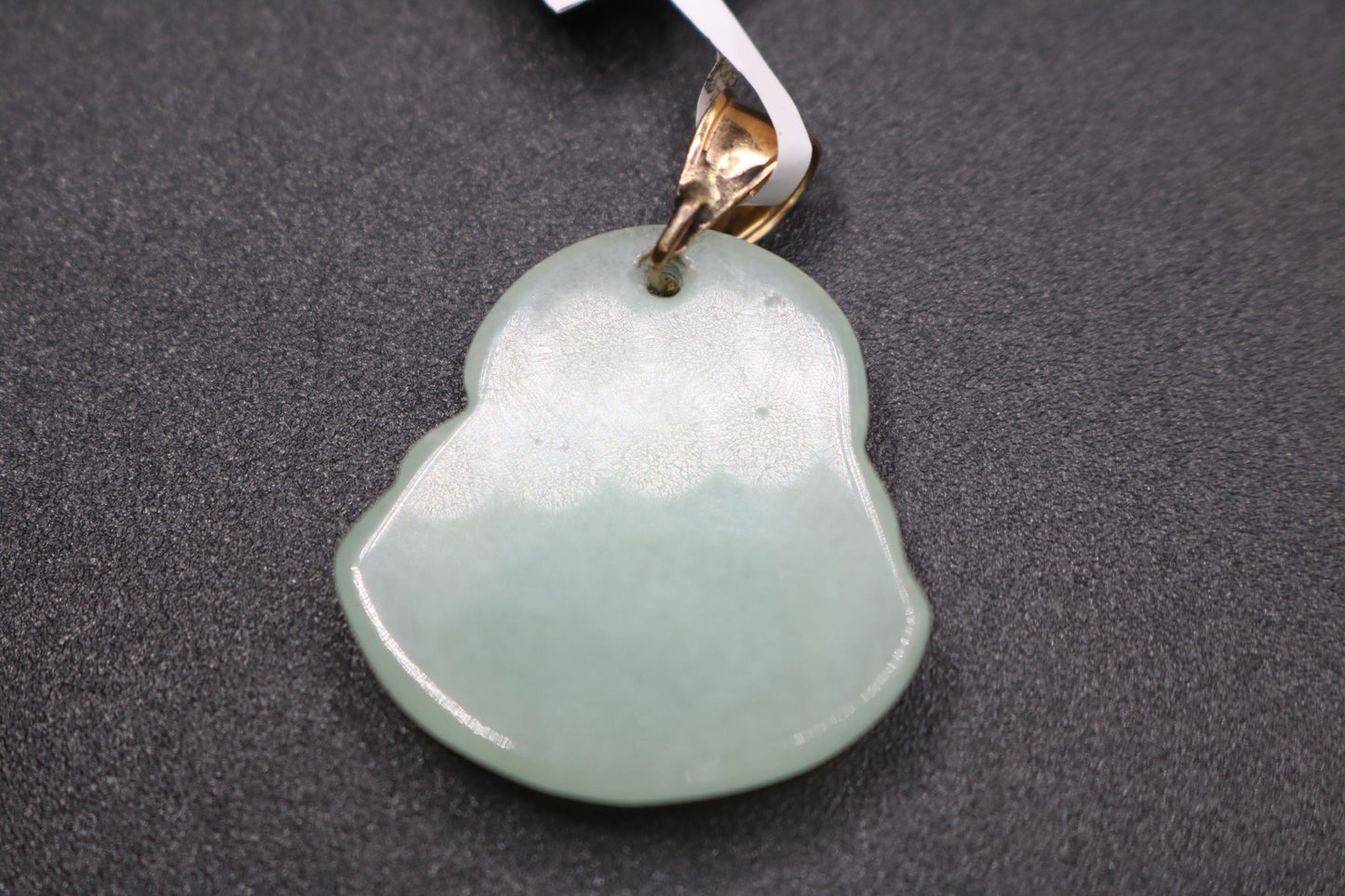 10K Yellow Gold Green Jade Buddha Charm (8.1 Grams)