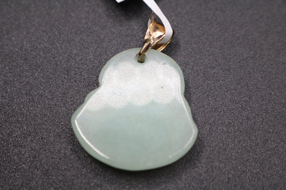 10K Yellow Gold Green Jade Buddha Charm (8.1 Grams)
