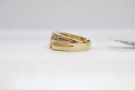 14K Yellow Gold Men's Diamond Ring (Size 9 1/4) (local pick-up only)