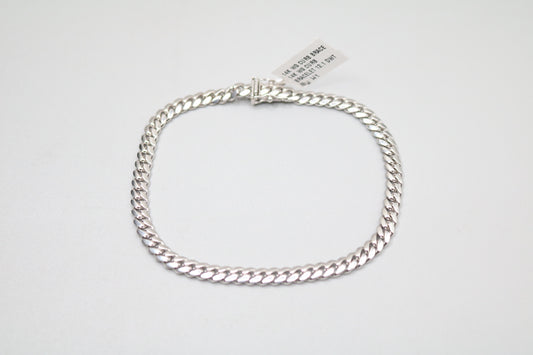 14K White Gold Curb Bracelet (9 Inches) (Local Purchase Only)