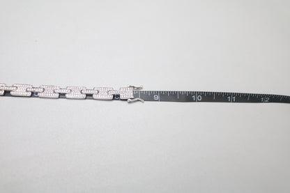 14K White Gold Lab Grown Diamond Track Bracelet (4.03 CTW) (8.25 Inches)