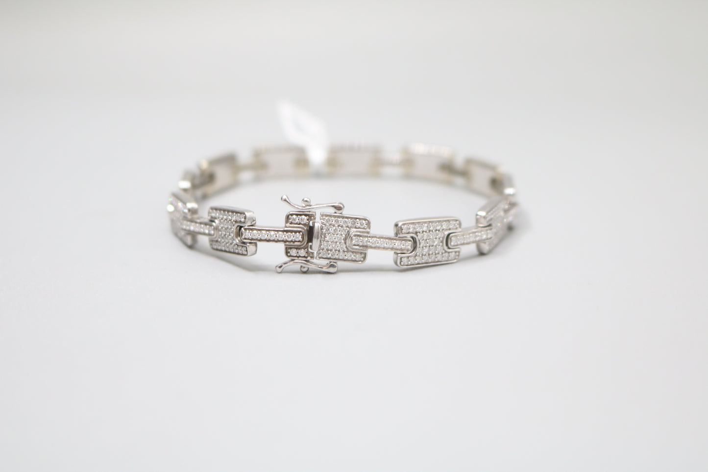 14K White Gold Lab Grown Diamond Track Bracelet (4.03 CTW) (8.25 Inches)