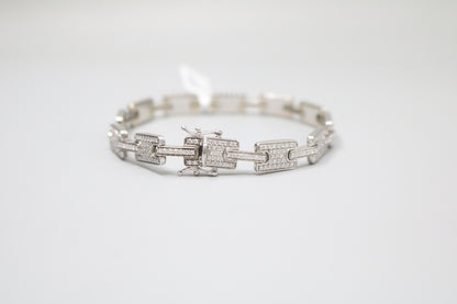 14K White Gold Lab Grown Diamond Track Bracelet (4.03 CTW) (8.25 Inches)