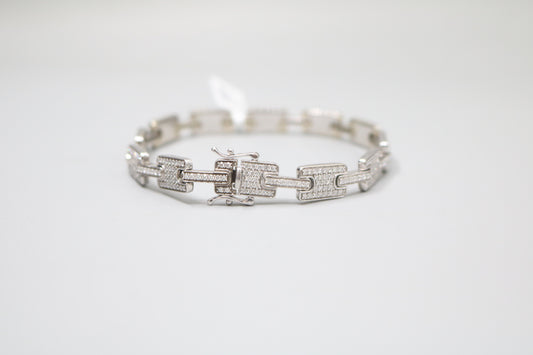 14K White Gold Lab Grown Diamond Track Bracelet (4.03 CTW) (8.25 Inches)