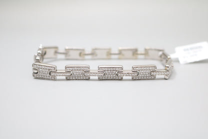 14K White Gold Lab Grown Diamond Track Bracelet (4.03 CTW) (8.25 Inches)