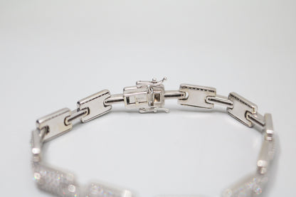14K White Gold Lab Grown Diamond Track Bracelet (4.03 CTW) (8.25 Inches)