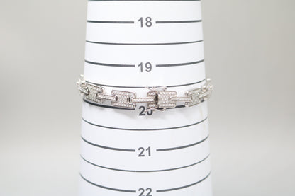 14K White Gold Lab Grown Diamond Track Bracelet (4.03 CTW) (8.25 Inches)