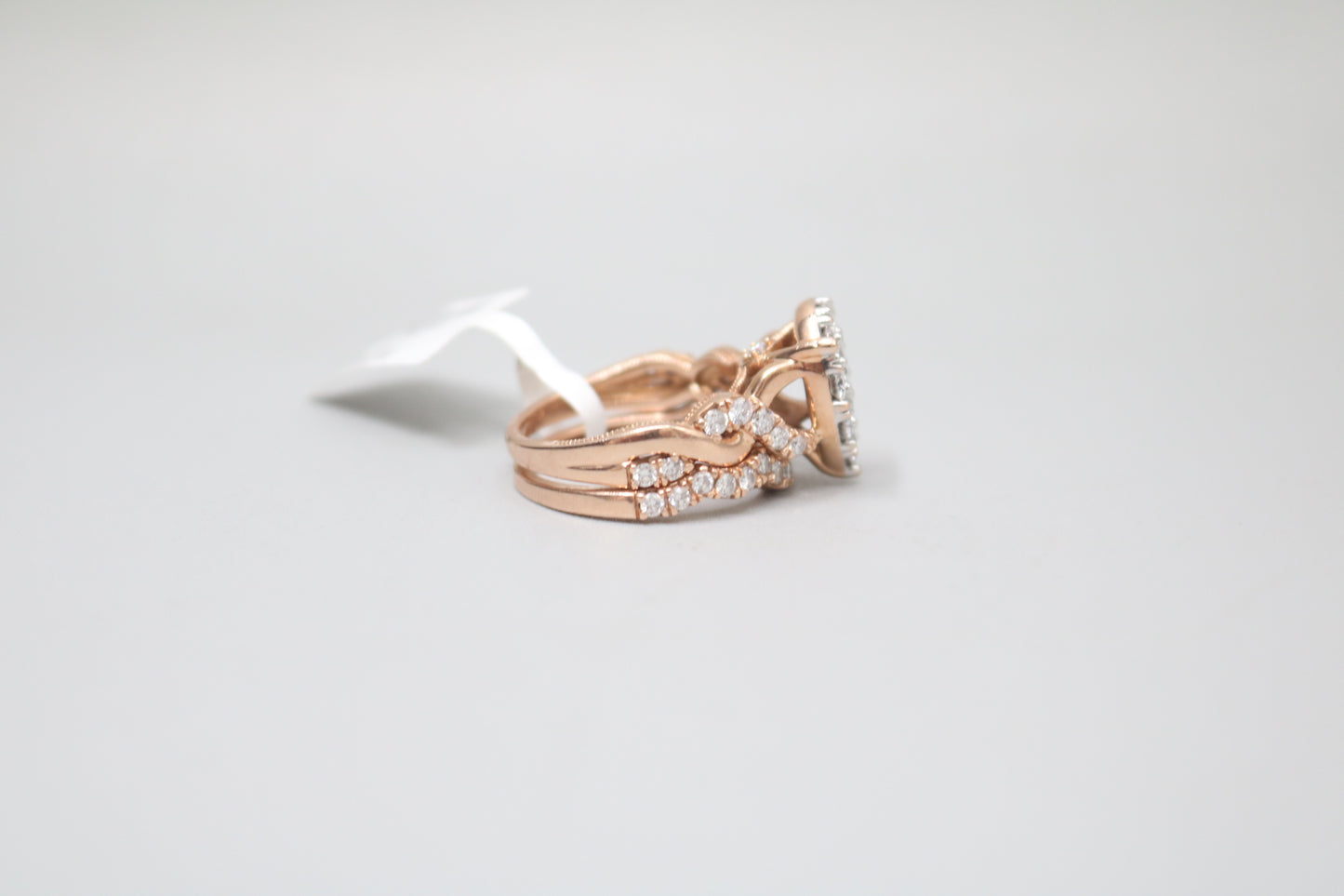 14K Rose Gold Lab Grown Diamond Pear Shaped Ring Set (2.10 CTW) (Size 7 & 7 1/4) (Local Purchase Only)