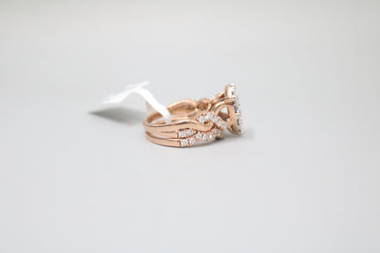 14K Rose Gold Lab Grown Diamond Pear Shaped Ring Set (2.10 CTW) (Size 7 & 7 1/4) (Local Purchase Only)