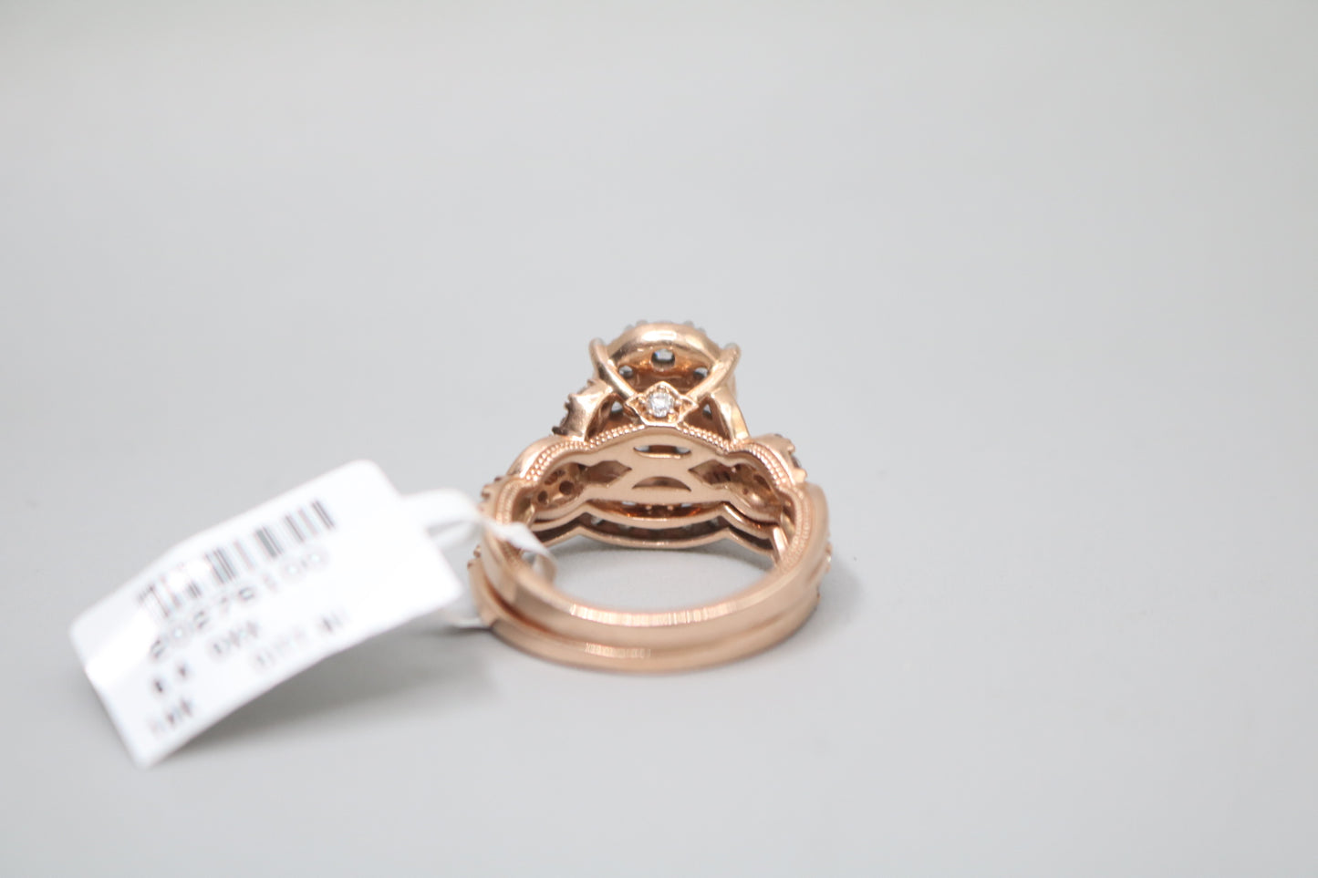 14K Rose Gold Lab Grown Diamond Pear Shaped Ring Set (2.10 CTW) (Size 7 & 7 1/4) (Local Purchase Only)