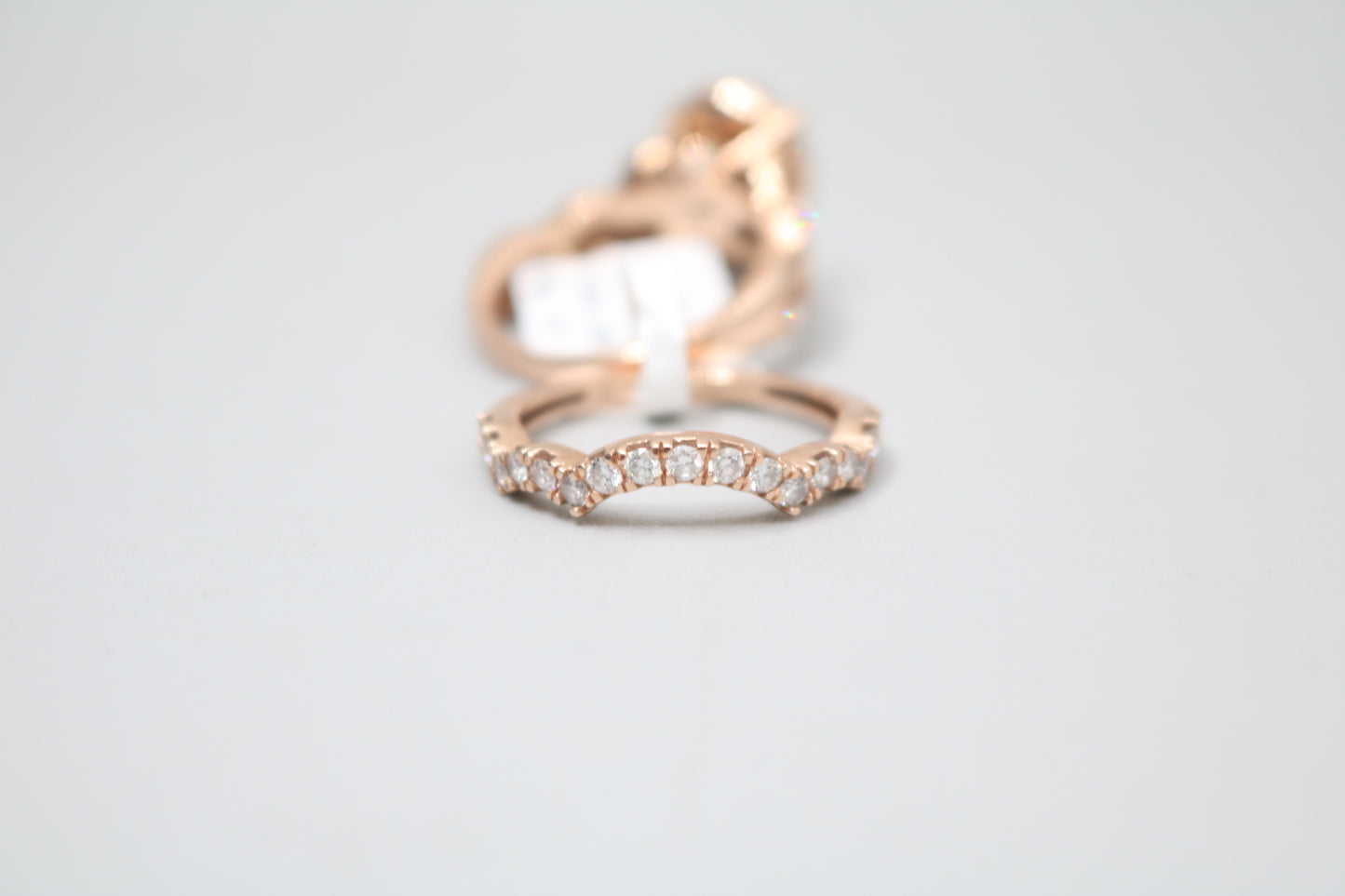 14K Rose Gold Lab Grown Diamond Pear Shaped Ring Set (2.10 CTW) (Size 7 & 7 1/4) (Local Purchase Only)