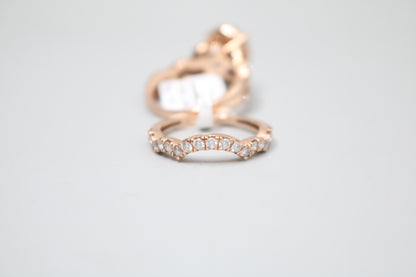 14K Rose Gold Lab Grown Diamond Pear Shaped Ring Set (2.10 CTW) (Size 7 & 7 1/4) (Local Purchase Only)