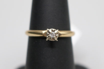 10K Yellow Gold Solitaire Diamond Engagement Ring (Size 6)