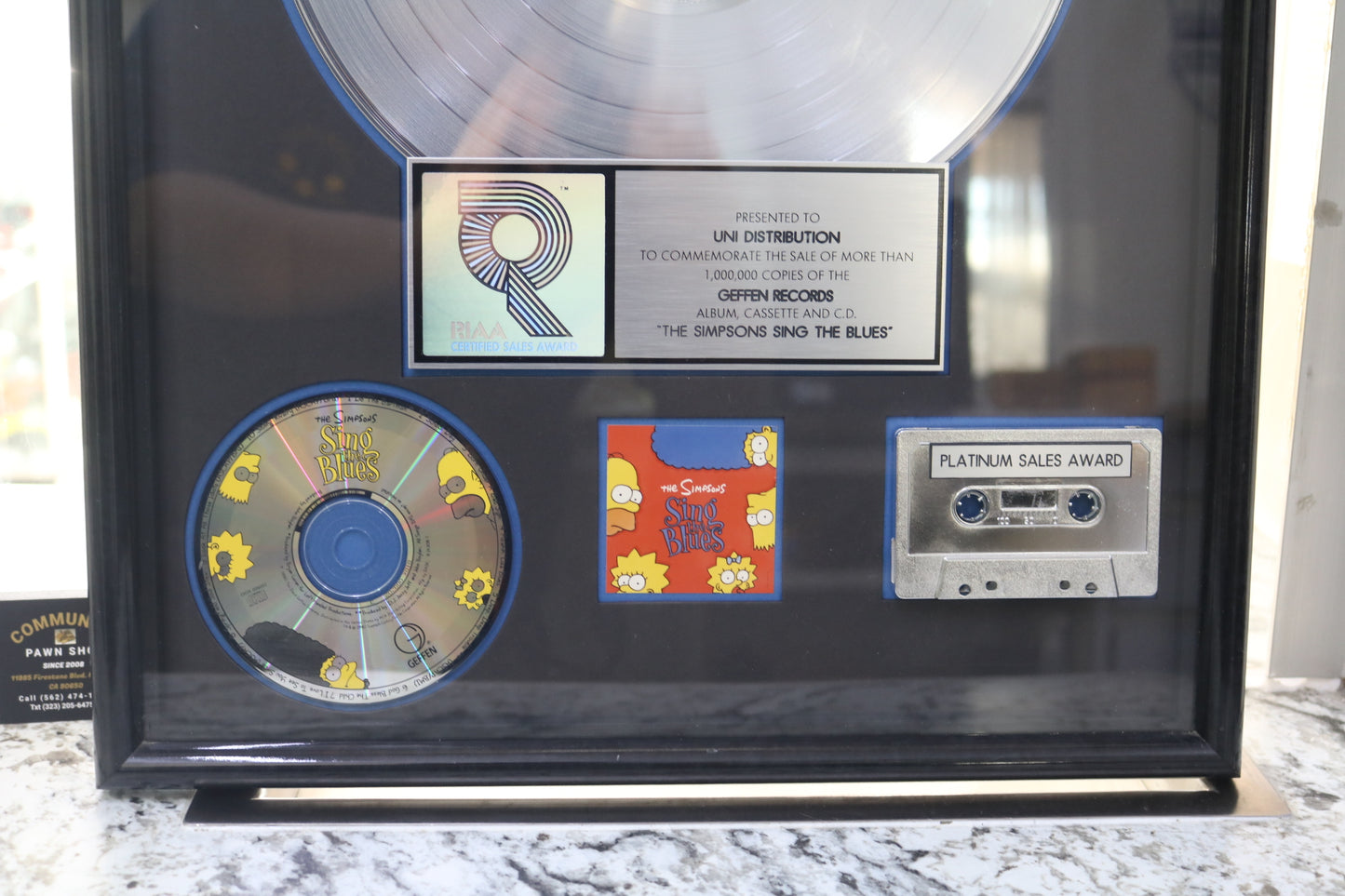 The Simpsons Sing the Blues RIAA Platinum Album Award