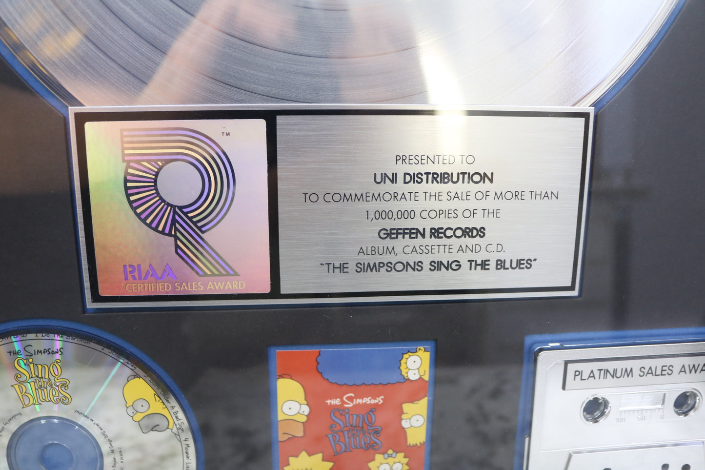 The Simpsons Sing the Blues RIAA Platinum Album Award
