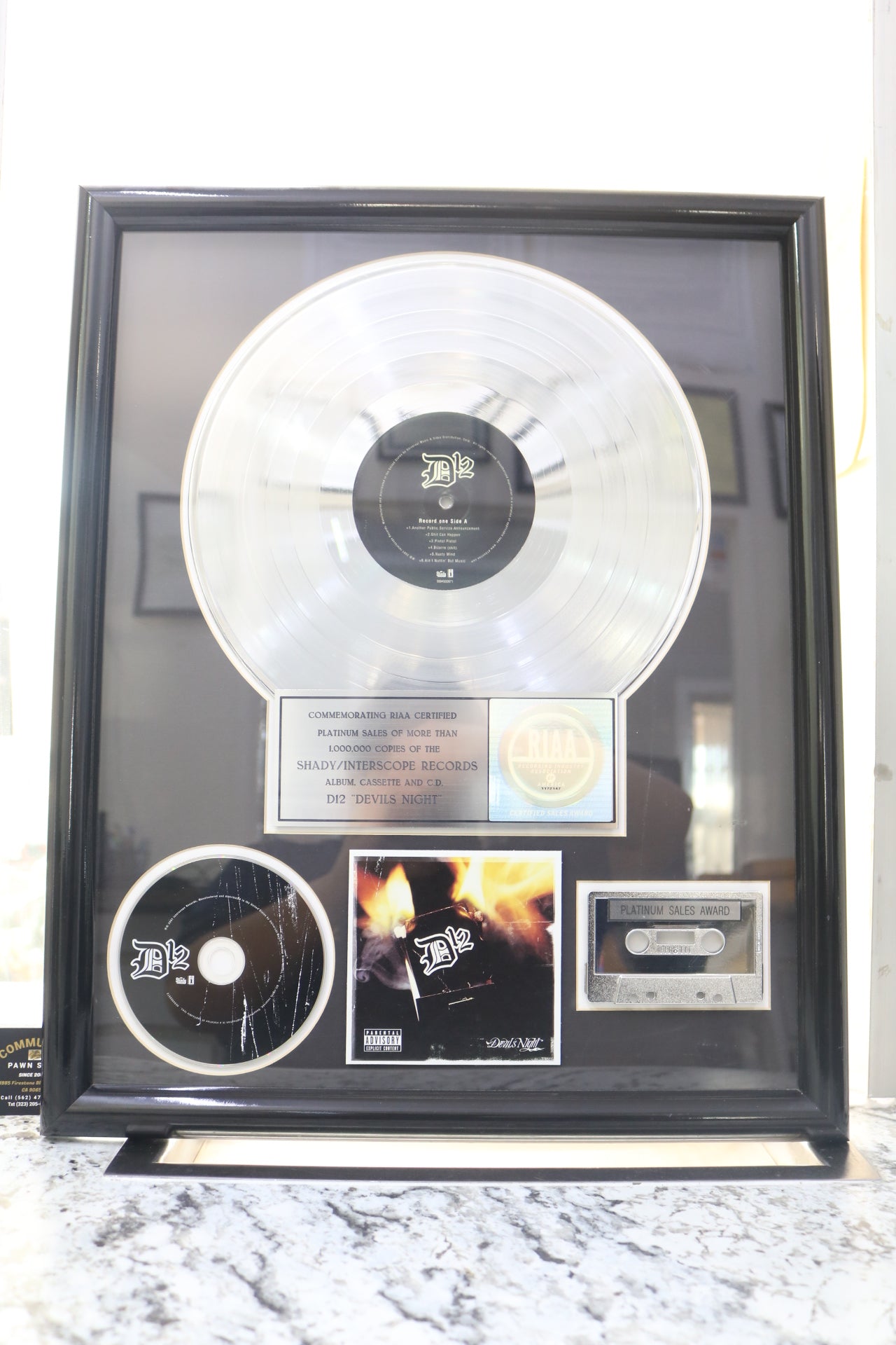 D12 Devil’s Night RIAA Platinum Album Award (Local Purchase Only)