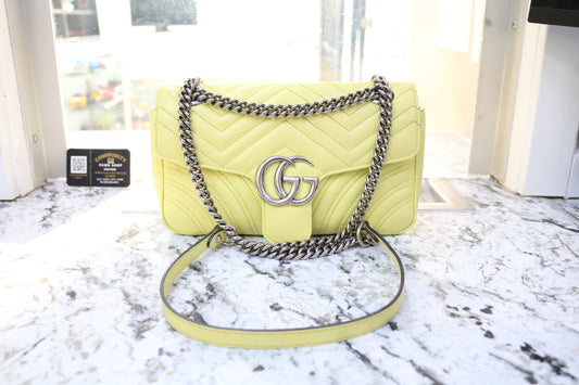 Gucci Quilted Matelasse GG Marmont Yellow Bag