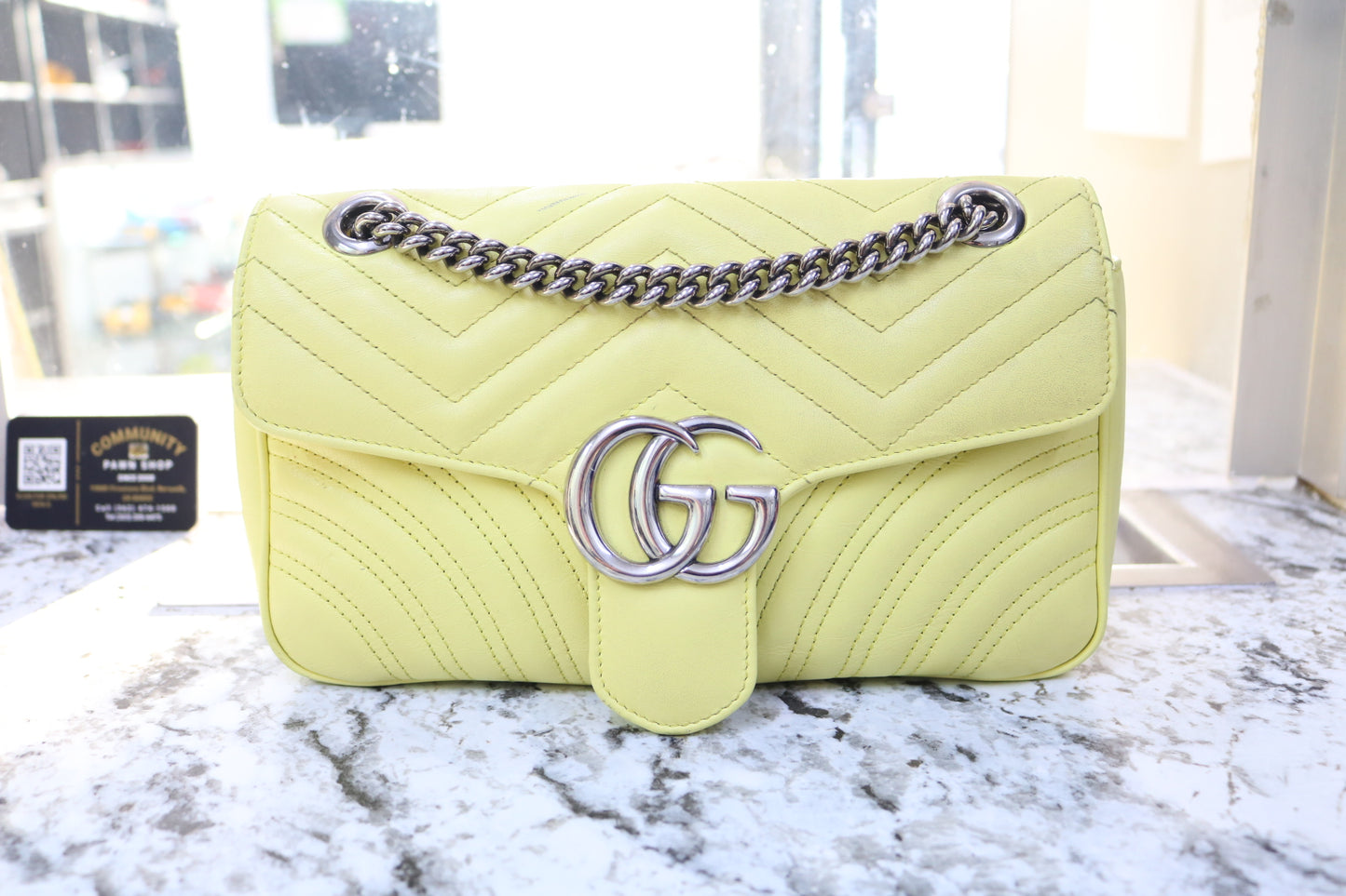 Gucci Quilted Matelasse GG Marmont Yellow Bag
