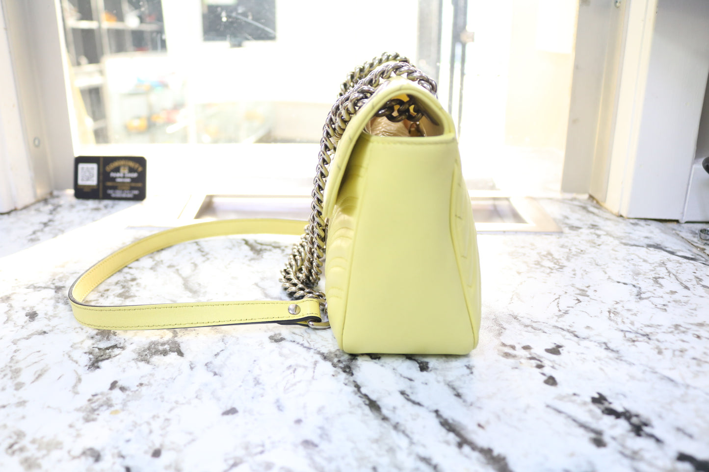 Gucci Quilted Matelasse GG Marmont Yellow Bag