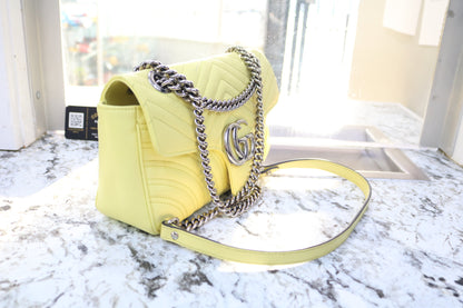 Gucci Quilted Matelasse GG Marmont Yellow Bag