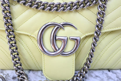 Gucci Quilted Matelasse GG Marmont Yellow Bag