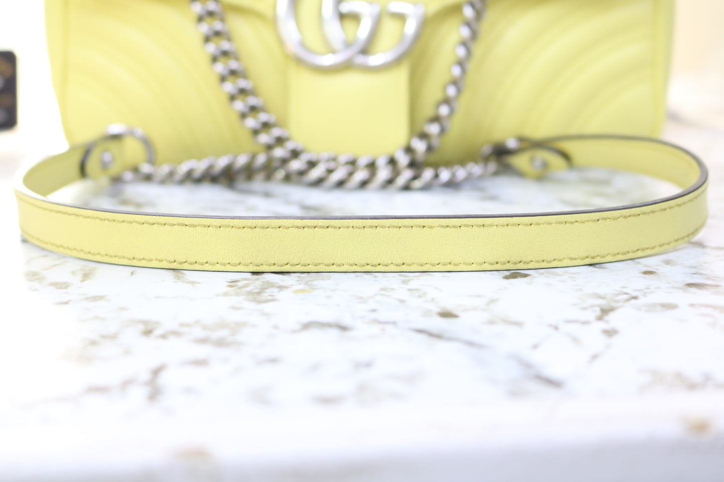 Gucci Quilted Matelasse GG Marmont Yellow Bag