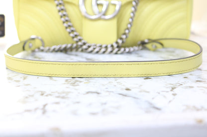 Gucci Quilted Matelasse GG Marmont Yellow Bag