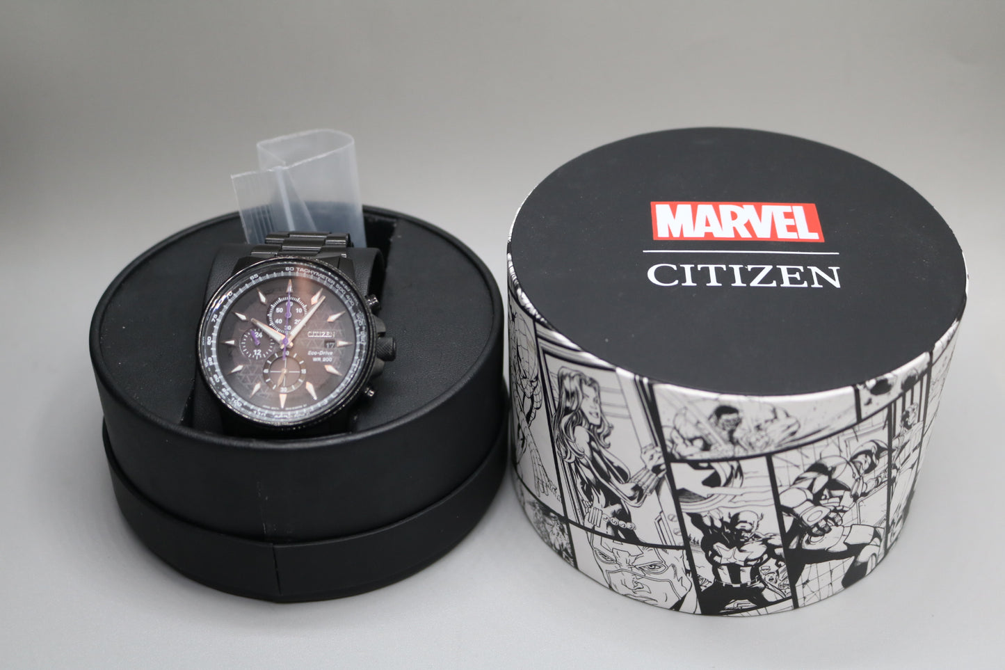 Citizen Men's Black Panther Marvel Eco-Drive Chronograph Watch 42MM CA0297-52W