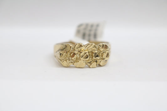 10k Yellow Gold Nugget Ring (Size 11 1/4)