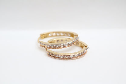 14k Three Tone Gold Hoop Earrings (2.3 Grams)