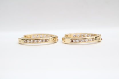14k Three Tone Gold Hoop Earrings (2.3 Grams)