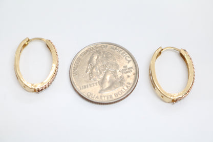 14k Three Tone Gold Hoop Earrings (2.3 Grams)