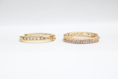 14k Three Tone Gold Hoop Earrings (2.3 Grams)