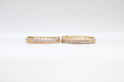 14k Three Tone Gold Hoop Earrings (2.3 Grams)