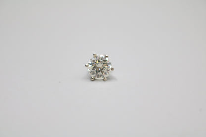 14K White Gold Classic 6 Prongs Diamond Stud Earrings (2.38 CTW) (Local Purchase Only)