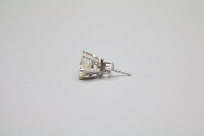 14K White Gold Classic 6 Prongs Diamond Stud Earrings (2.38 CTW) (Local Purchase Only)
