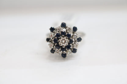 10K White Gold Diamond Cluster Cocktail Ring (Size 8 & 1/2)