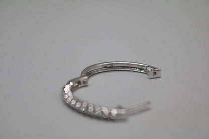 10K White Gold Diamond Hoop Pair Earrings (0.91CTW)
