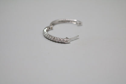 10K White Gold Diamond Hoop Pair Earrings (0.91CTW)