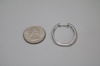 10K White Gold Diamond Hoop Pair Earrings (0.91CTW)