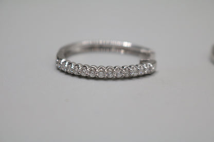 10K White Gold Diamond Hoop Pair Earrings (0.91CTW)