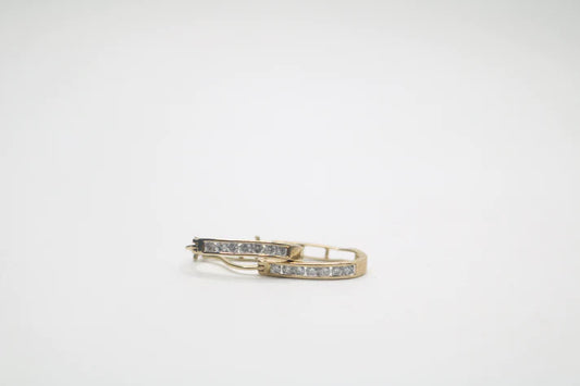 10K Yellow Gold Lever Style Diamond Earrings (2.1 Grams)