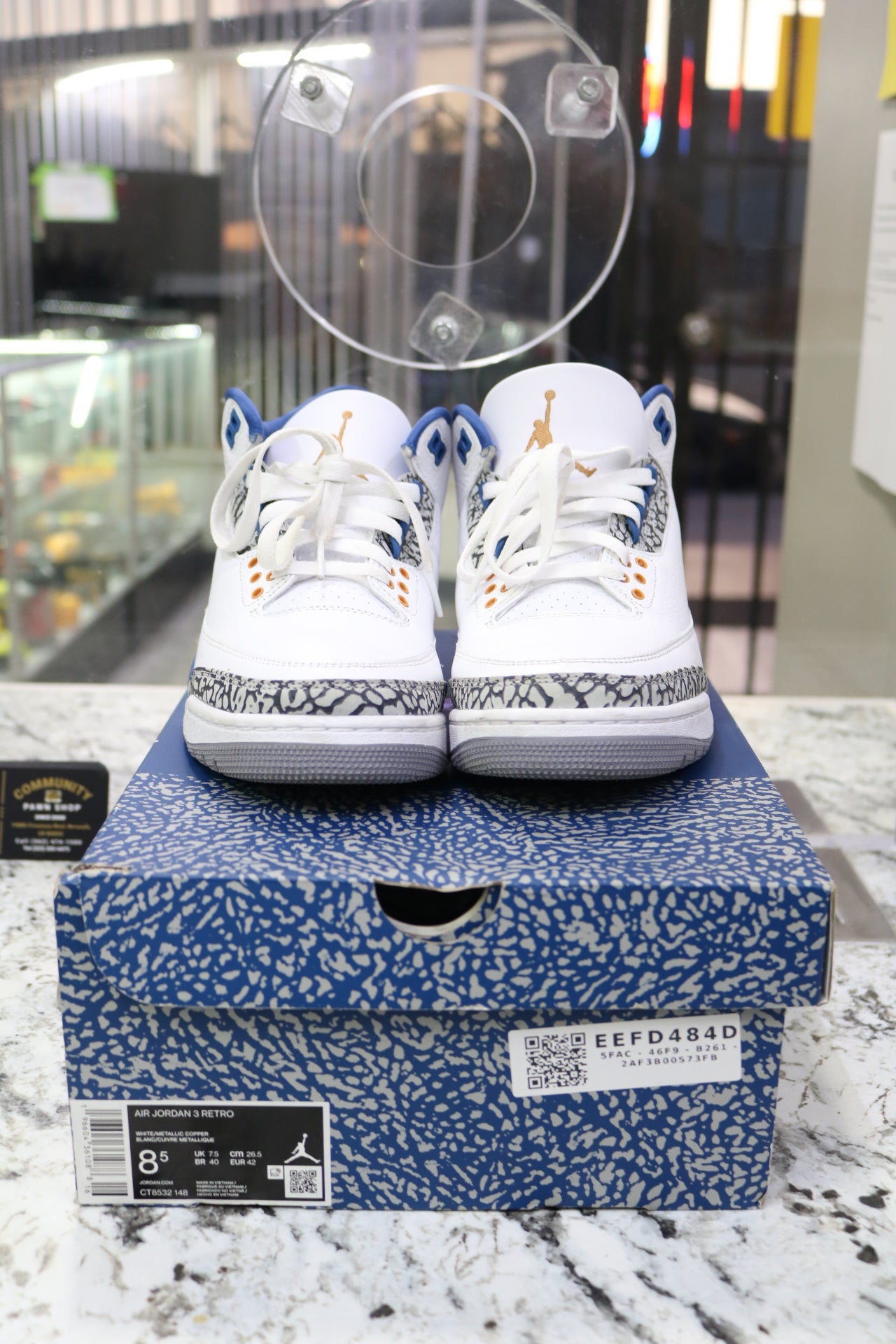 Air Jordan 3 Retro Wizards (8.5 Men's) sneakers