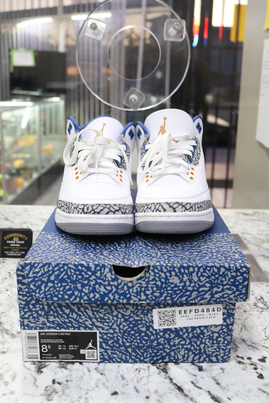 Air Jordan 3 Retro Wizards (8.5 Men's) sneakers