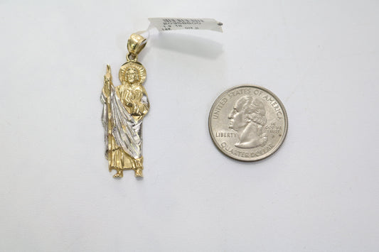 14K Two Tone San Judas Charm