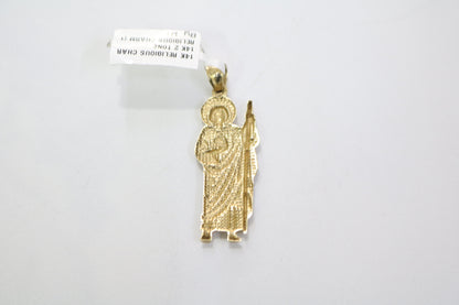 14K Two Tone San Judas Charm