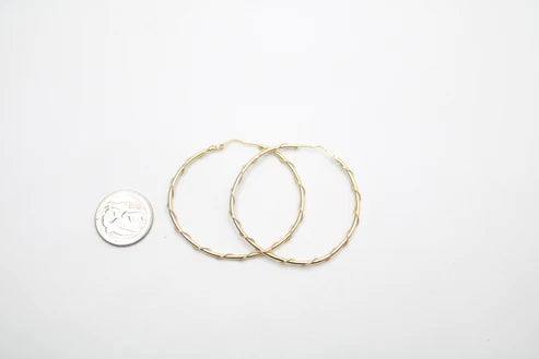 14K Yellow Gold Hoop Earrings (6.3 Grams)