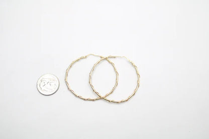 14K Yellow Gold Hoop Earrings (6.3 Grams)