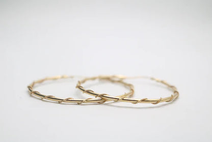 14K Yellow Gold Hoop Earrings (6.3 Grams)