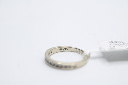 10K White Gold Round Brilliant Diamond Channel Band (Size 4 3/4)